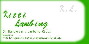 kitti lambing business card